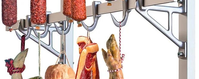Stabile Aluminium-Geh�ngesysteme f�r Fleisch und Wurst - Ideal f�r K�hlr�ume, Jagd oder Metzgereien