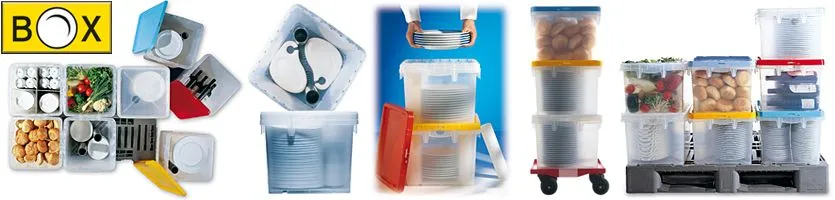 Stapelbare und sehr stabile Kunststoff Geschirr Transport BOX