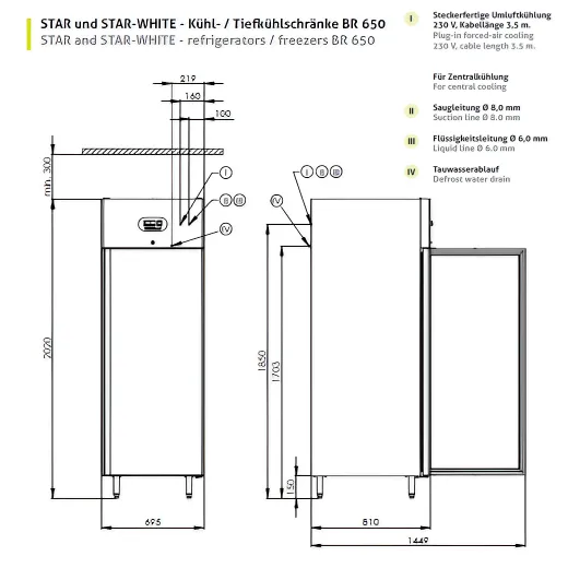Chromonorm Edelstahl Tiefk�hlschrank BR 650 GN - 2/1 GN