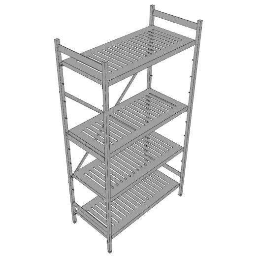 Hupfer Edelstahl Regal N25-RA-FL-600 kg T-500 B-1000