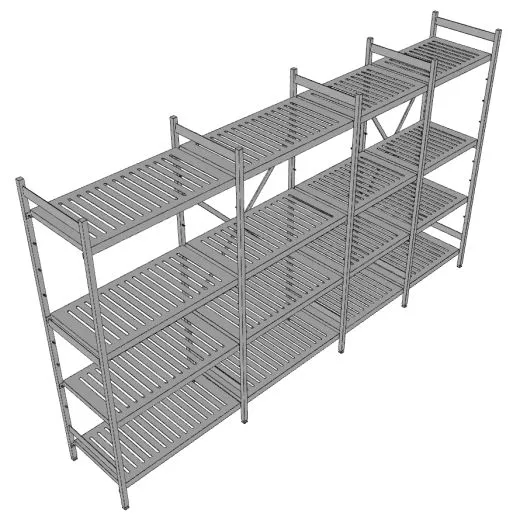 Hupfer Edelstahl Regal N25-RA-FL-600 kg T-500 B-3125 Hupfer Edelstahl Regal N25-RA-FL-600 kg T-500 B-3125