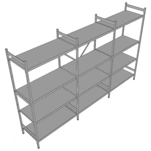 Hupfer Edelstahl Regal N25-BA-FL-600 kg T-500 B-2950