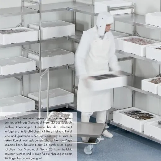 Hupfer Edelstahl Regal N25-BA-FL-600 kg T-600 B-1200