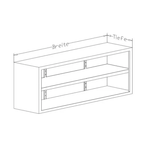 Edelstahl Wandhängeschrank WHSO - 1800x300 mm Edelstahl Wandhängeschrank WHSO - 1800x300 mm