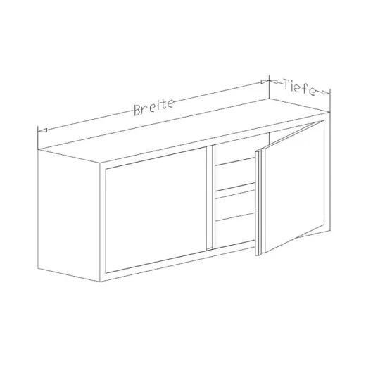 CAT Edelstahl Wandhngeschrank WHL-14-35 mit doppelwandigen Flgeltren - Allgemeine Mazeichnung.