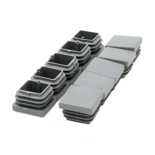 Endkappe-Satz (10 Stck.) passend f�r Hupfer Regalst�nder Norm 5 - 12 - 20 - 25 und f�r Vierkantrohr 25x25 mm (z.B. bei Regalwagen)