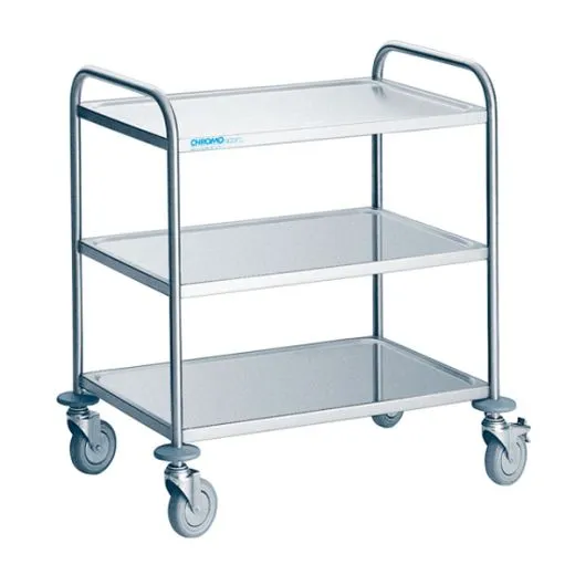 Chromonorm Edelstahl Servierwagen SW 9x6 - 3 Borde
