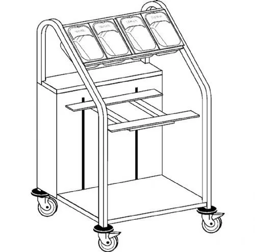 Hupfer Besteck- und Tablettstapler OTA-E BA-4GN H:1300 Hupfer Besteck- und Tablettstapler OTA-E BA-4GN H:1300