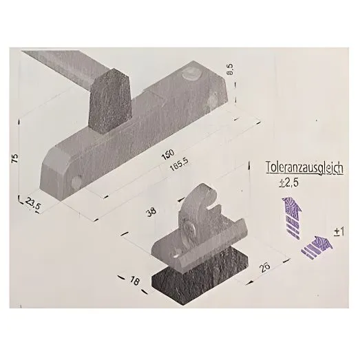 Stangenbeschlag UNIVERSAL komplett für Zug Stangenbeschlag UNIVERSAL komplett für Zug