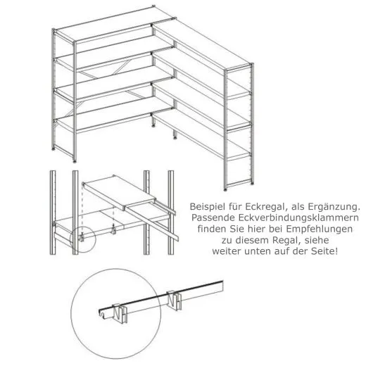 Hupfer Aluminium Regal N12-GA-FL600 T-600 B-2950