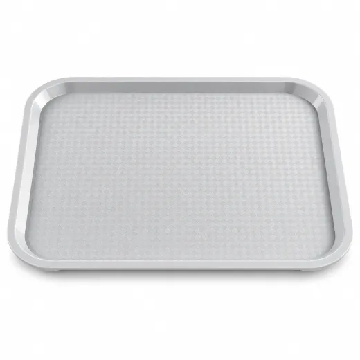ECO Tablett 9220 in Grau, 455x355 mm aus Polypropylen mit rutschhemmender Oberfl�che, Randverst�rkung und Stapelnocken, sp�lmaschinengeeignet - Alternative zu Cambro Fast Food Tabletts f�r Kantine, Cafeteria und Abr�umwagen