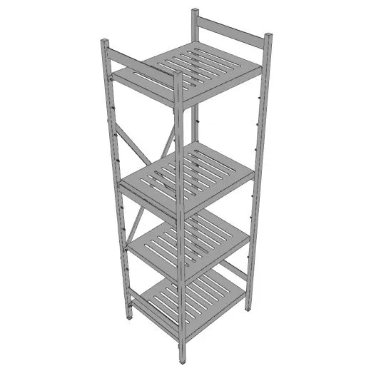 Hupfer Edelstahl Regal N5-RA-FL-600 kg T-500 B-600 Hupfer Edelstahl Regal N5-RA-FL-600 kg T-500 B-600