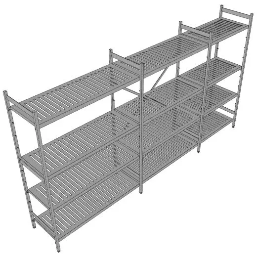 Hupfer Edelstahl Regal N5-RA-FL-600 kg T-400 B-3350 Hupfer Edelstahl Regal N5-RA-FL-600 kg T-400 B-3350