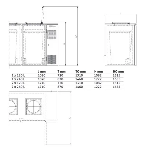 Chromonorm Abfallkhler fr 2x120-Liter-Behlter