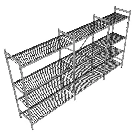 Hupfer Edelstahl Regal N5-DR-FL-600 kg T-300 B-3350 Hupfer Edelstahl Regal N5-DR-FL-600 kg T-300 B-3350