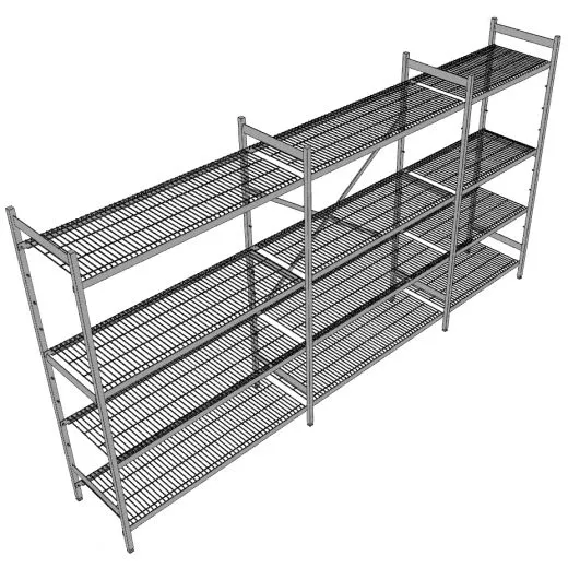 Hupfer Edelstahl Regal N5-DR-FL-600 kg T-300 B-3450 Hupfer Edelstahl Regal N5-DR-FL-600 kg T-300 B-3450