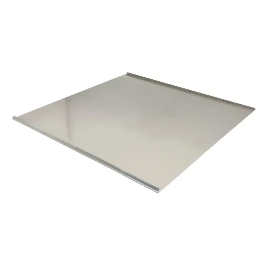 Rückansicht - CAT Edelstahl Blindblech 400x400 mm für Ablufthauben Rückansicht des CAT Edelstahl-Blindblechs 400x400 mm aus Edelstahl 1.4301, passend für Ablufthauben in Gastronomie und Küche, hochwertig verarbeitet für Lüftungsanlagen.