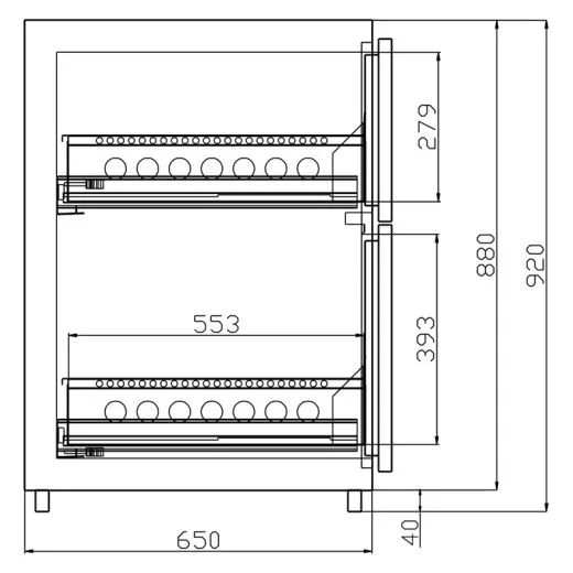 EGL-Theke E28FTZ - 1 Becken - 2½xTr - 1xZugabteil