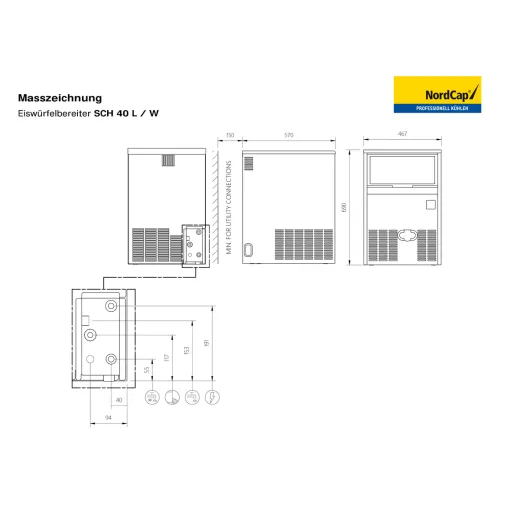 NordCap Eisw�rfelbereiter SCH 40 W - 42kg/24h
