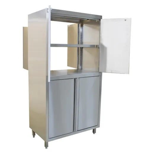 CAT-Edelstahl Hochschrank Flgeltren beidseitig - Tiefe 80cm CAT-HFB-08-07-12