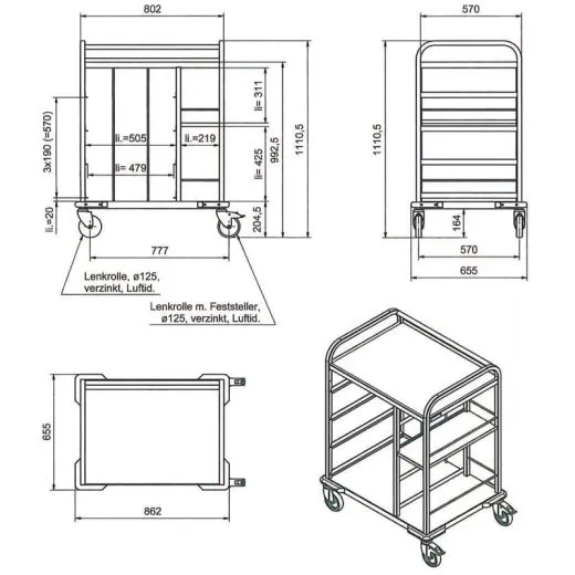 Hupfer Edelstahl Servicewagen SVW-2 Hupfer Edelstahl Servicewagen SVW-2