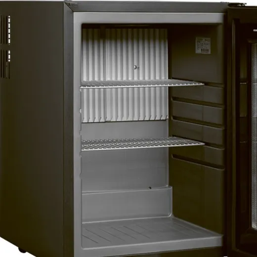 Innenansicht der NordCap Minibar TM 42/44-V mit Vollt�r, LED-Innenbeleuchtung, leisem Absorbersystem, 31 l Nutzinhalt, ideal f�r Hotelzimmer.