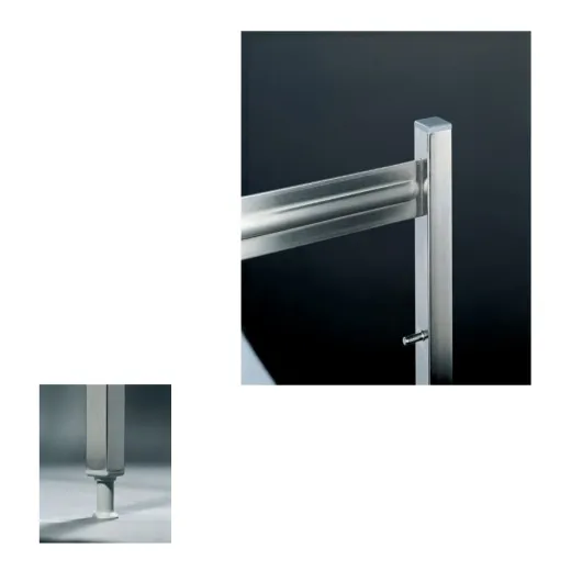 Detailansicht vom Hupfer Norm-5 Regalst�nder mit Abdeckkappe oben und h�henverstellbarem Fu� f�r stabile Justierung. 0101285