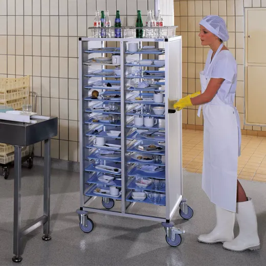 Hupfer Tablett Abr�umwagen TAWALU 1435 - 12 Trapez-Tabletts OT