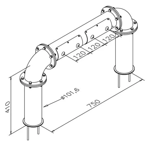 Edelstahl Schanksule Mod 4550 - 4 ltg.