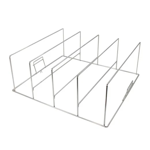 Fries Warmhaltetabletteinsatz WHT-4 für 4 Tabletts je 9 cm Dicke - Ausführung Edelstahl poliert Fries Warmhaltetabletteinsatz WHT-4 für 4 Tabletts mit einer max. Dicke von 9 cm geeignet für den Grundkorb NK-50x50 cm oder NK einseitig ausgeschnitten