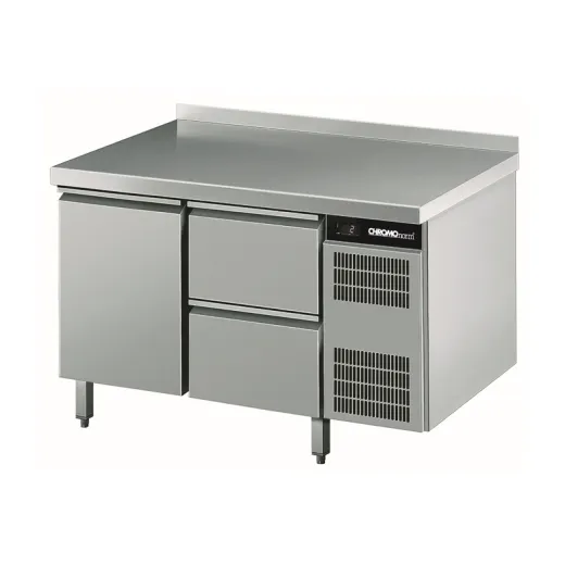 Chromonorm Edelstahl Khltisch - 1 Tr - 2 Schubladen - TPHK