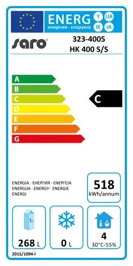 Eco Umluftk�hlschrank HK 400 Edelstahl