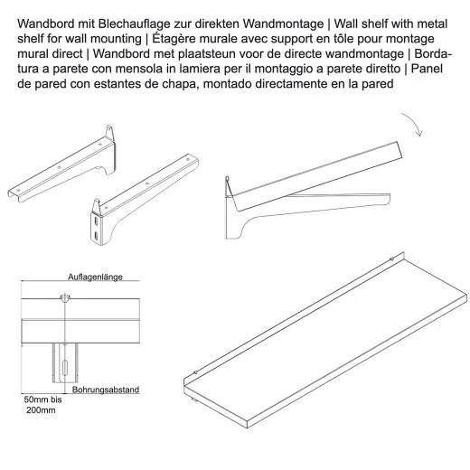 Hupfer Edelstahl Auflage Wandbord 21-06 Hupfer Edelstahl Auflage Wandbord 21-06
