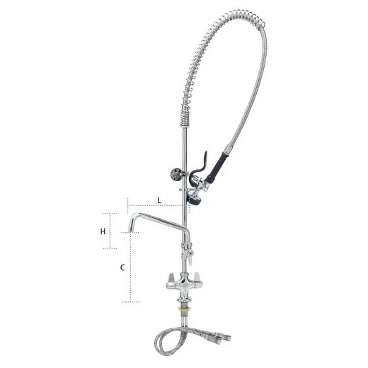 Profi Vorsplbrause hoch - Auslaufhahn 308mm - Einlochmischbatterie TM1L
