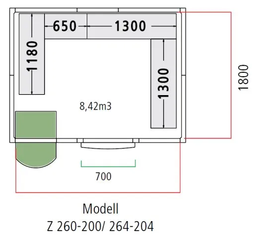NordCap Tiefkühlzelle - Tiefkühlraum Z 264-204-TK NordCap Tiefkühlzelle - Tiefkühlraum Z 264-204-TK