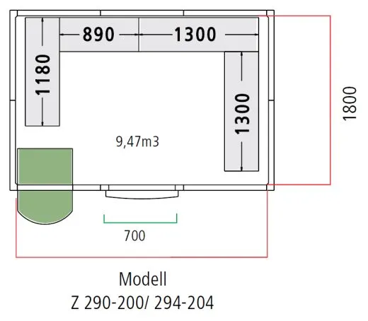 NordCap Tiefkühlzelle - Tiefkühlraum Z 294-204-TK NordCap Tiefkühlzelle - Tiefkühlraum Z 294-204-TK