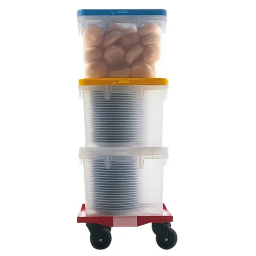 Transportwagen ROL400 f�r 40x40 cm BOX Transportboxen mit Einlegerahmen. Stabil, bis 250 kg belastbar und leicht zu bewegen dank 4 Lenkrollen. Ideal f�r Catering, Veranstaltungen und Gastronomie.