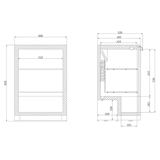 NordCap Glast�r Einbauk�hlschrank RBS 600-D