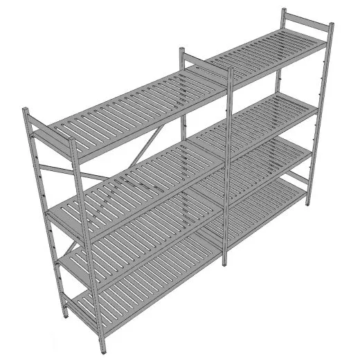 Hupfer Edelstahl Regal N25-RA-FL-600 kg T-500 B-2475 Hupfer Edelstahl Regal N25-RA-FL-600 kg T-500 B-2475