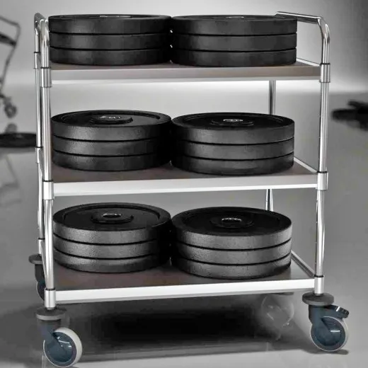 Beispiel fr die enorme Traglast des Hupfer VarioCart 8x6/3: Jede hhenverstellbare Ablage ist mit bis zu 100 kg belastbar - ideal fr schwere Transportgter in Grokchen und Betrieben.