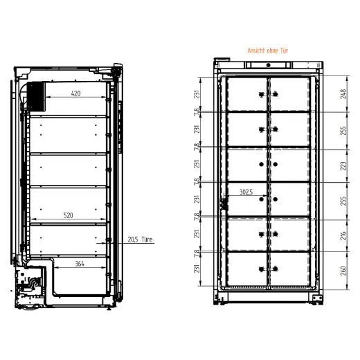 Gemeinschaftskühlschrank Rieber Multipolar 481-12 FL Gemeinschaftskühlschrank Rieber Multipolar 481-12 FL
