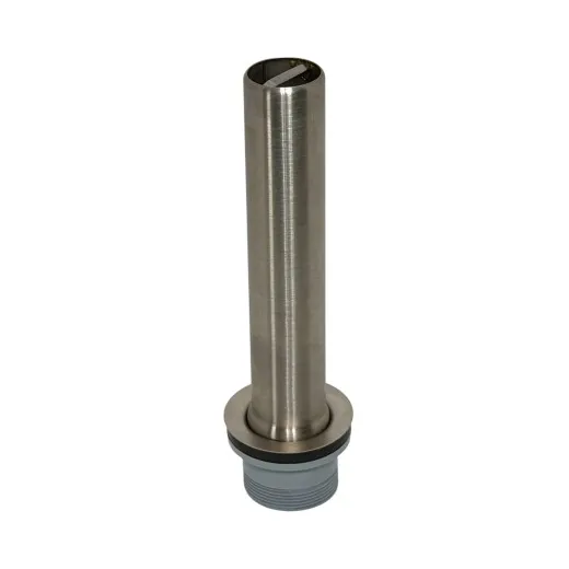 Eingesetztes 2 Zoll Edelstahl Standrohrventil im Univentil – passend fuer gewerbliche Spuelbecken mit 250 mm Beckentiefe, mit Kelchplatte und Dichtungen.