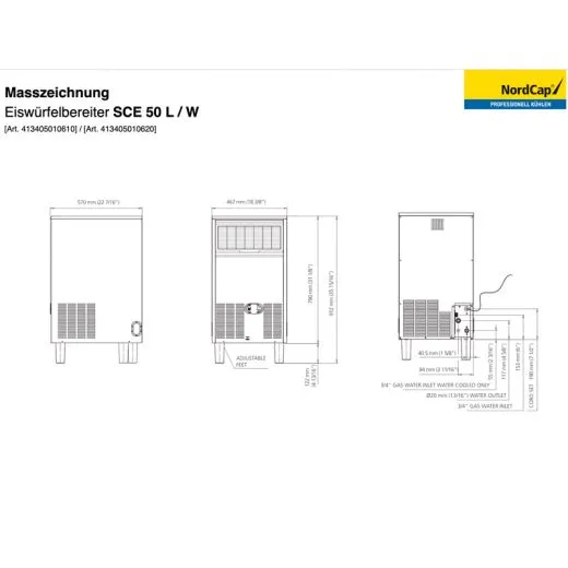 NordCap Eiswürfelbereiter SCE 50 L - 48kg/24h NordCap Eiswürfelbereiter SCE 50 L - 48kg/24h