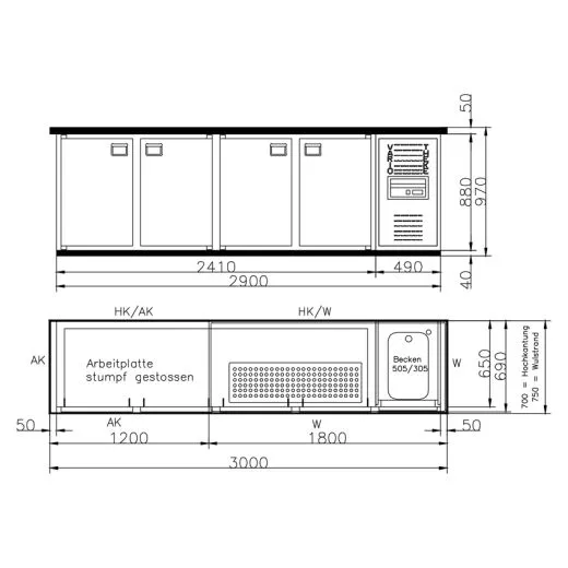 K&M Holland Getrnke Khltheke EGL-Vario - 300-2T-2S-1B