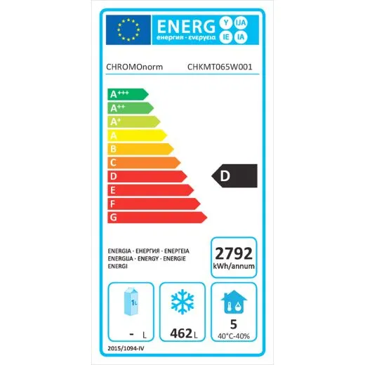 Chromonorm weißer Tiefkühlschrank BR 650 GN - 2/1 GN Chromonorm weißer Tiefkühlschrank BR 650 GN - 2/1 GN