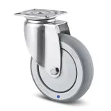 Lenkrolle Edelstahl � 125 mm ohne Bremse mit Anschraubplatte
