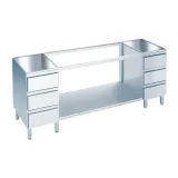 Chromonorm Edelstahl Arbeitstisch mit 2 Schubladenbl�cken - TZS3B0-07 12-24