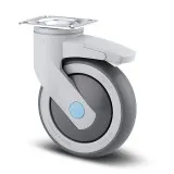 Lenkrolle Kunststoff  125 mm mit Bremse und Anschraubplatte