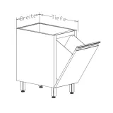 Edelstahl Abfallkipperschrank - AKOT-50-60