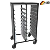 Tablett-Abr�umwagen TWA2S - Schwarz 2x09 Tablett 460x344 mm